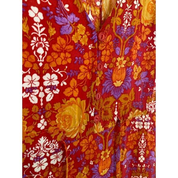 Anthropologie Abel the Label Maxi Dress Boho Bold Floral Autumn Parisian Wedding - Picture 7 of 9